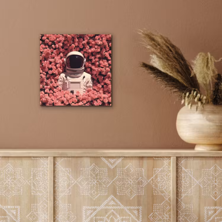 Bloemen - Roze - Astronaut aluminium wit klein -sfeer4