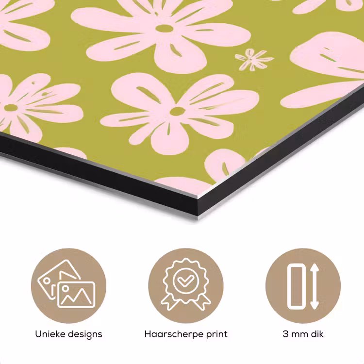 Bloemen - Roze - Getekend - Patroon aluminium wit klein -closeup_NL