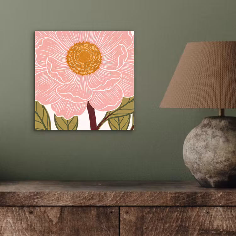 Aluminium schilderij - Bloemen - Roze - Illustratie - Bloemen - Roze - Illustratie aluminium wit klein