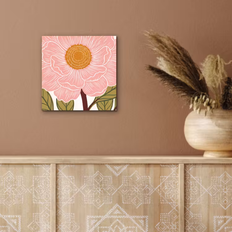 Aluminium schilderij - Bloemen - Roze - Illustratie - Bloemen - Roze - Illustratie aluminium wit klein