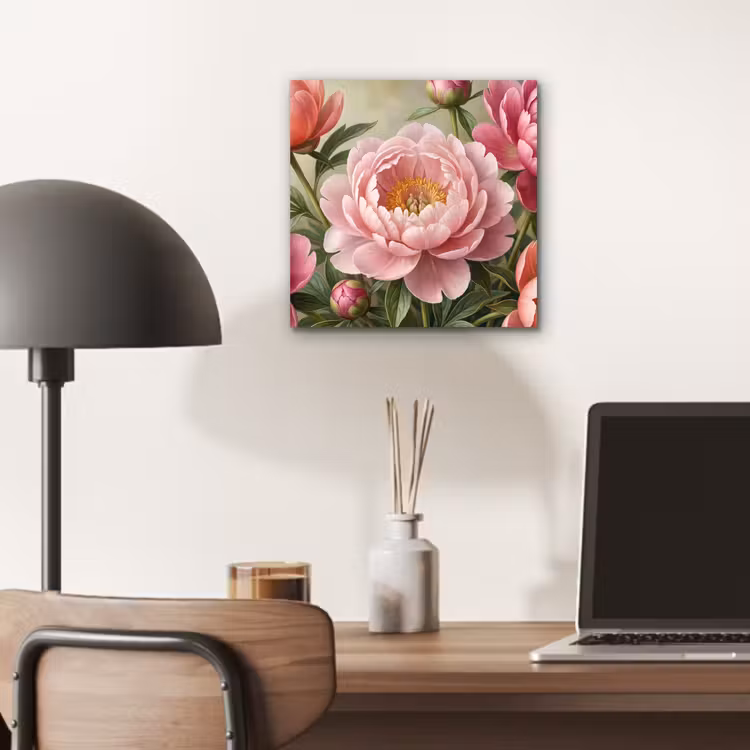 Bloemen - Roze - Klassiek - Gedetailleerd - Natuur aluminium wit klein -sfeer5