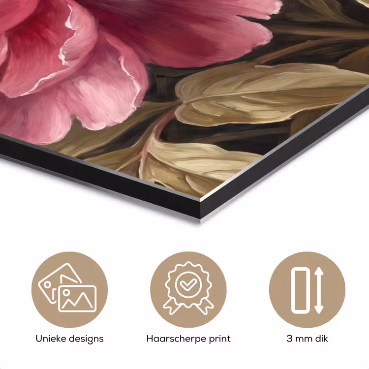 Bloemen - Roze - Klassiek - Natuur aluminium wit klein -closeup_NL