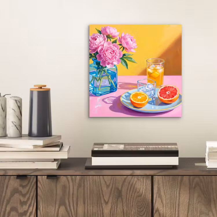 Aluminium schilderij - Bloemen - Roze - Modern - Bloemen - Roze - Modern aluminium wit klein