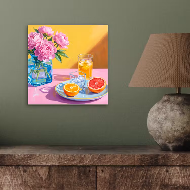 Aluminium schilderij - Bloemen - Roze - Modern - Bloemen - Roze - Modern aluminium wit klein