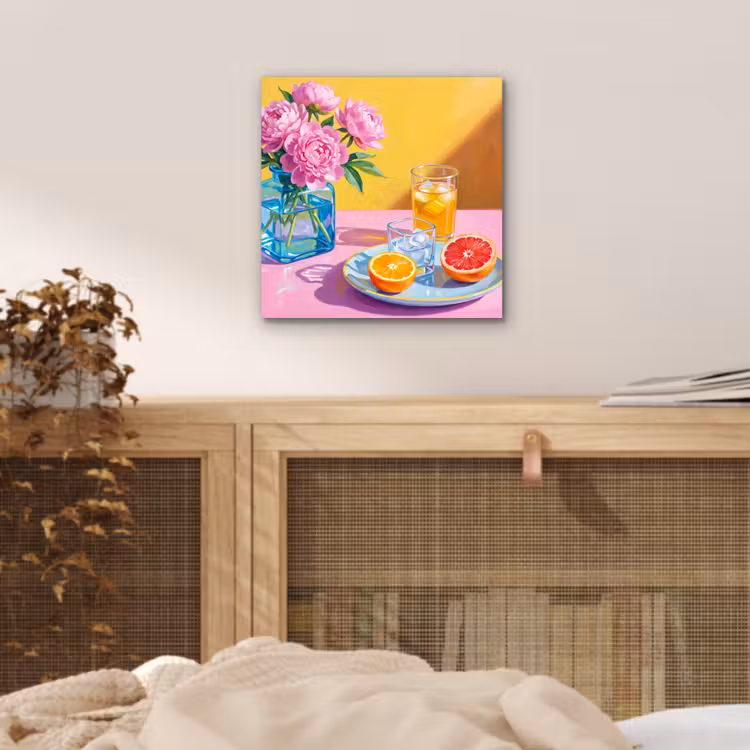 Aluminium schilderij - Bloemen - Roze - Modern - Bloemen - Roze - Modern aluminium wit klein