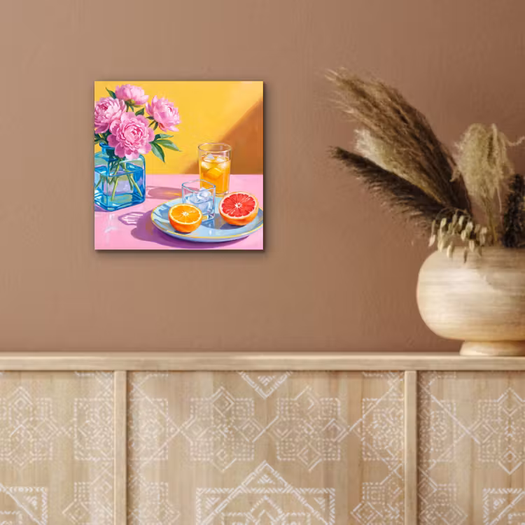 Aluminium schilderij - Bloemen - Roze - Modern - Bloemen - Roze - Modern aluminium wit klein