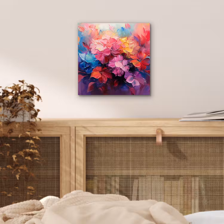 Bloemen - Roze - Watercolor - Kunst aluminium wit klein -sfeer3