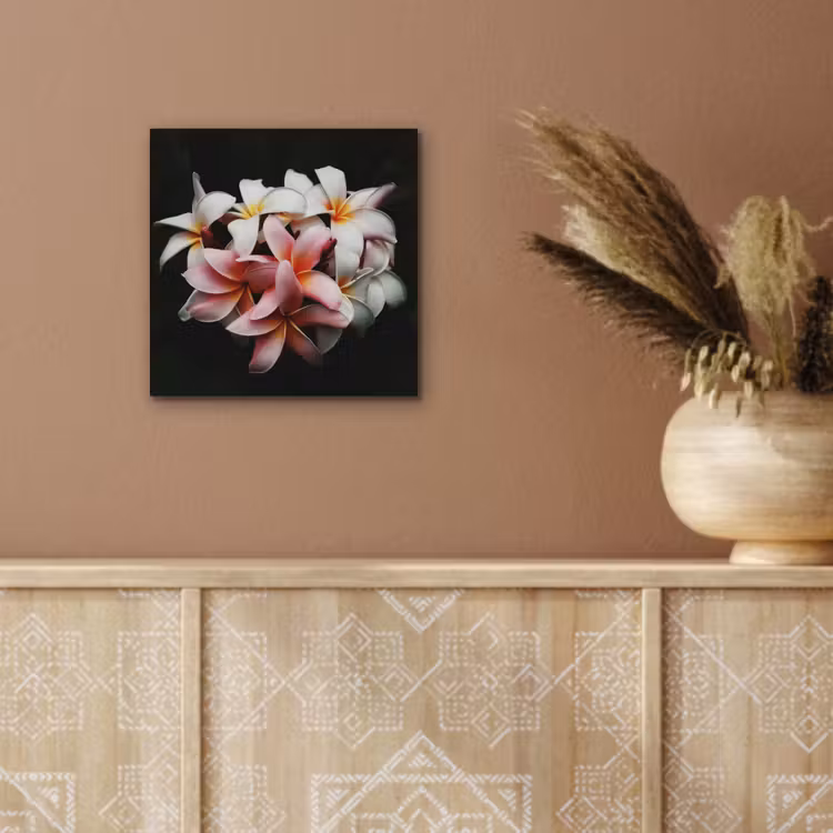 Bloemen - Roze - Zwart - Flora - Botanisch aluminium wit klein -sfeer4