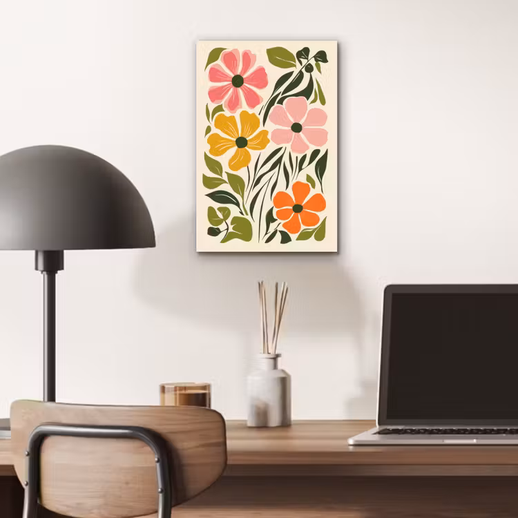 Bloemen - Speels - Kleurrijk aluminium wit klein -sfeer5