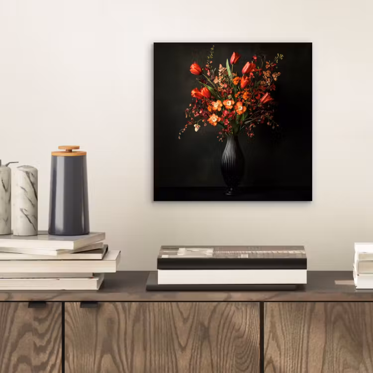 Bloemen - Takken - Boeket aluminium wit klein -sfeer1