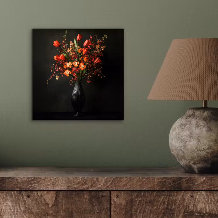Bloemen - Takken - Boeket aluminium wit klein -sfeer2