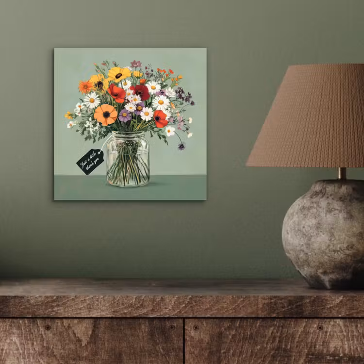 Bloemen - Vaas - Kaartje aluminium wit klein -sfeer2