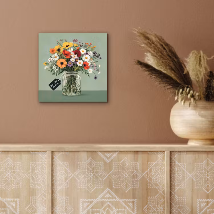 Bloemen - Vaas - Kaartje aluminium wit klein -sfeer4