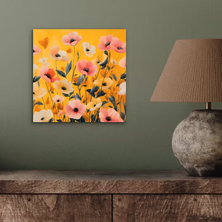 Bloemen - Veld - Geel aluminium wit klein -sfeer2