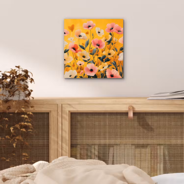 Bloemen - Veld - Geel aluminium wit klein -sfeer3
