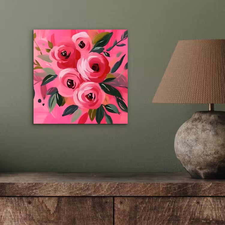 Bloemen - Verf - Roze aluminium wit klein -sfeer2