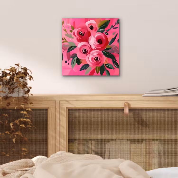 Bloemen - Verf - Roze aluminium wit klein -sfeer3