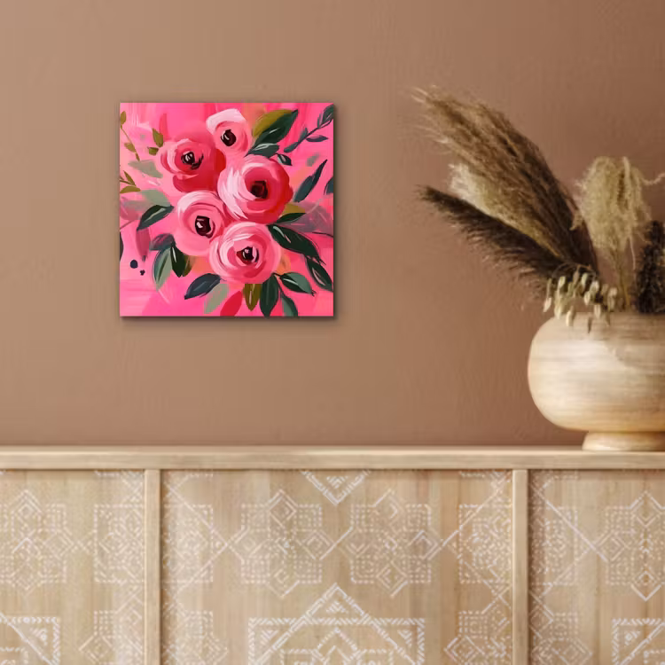 Bloemen - Verf - Roze aluminium wit klein -sfeer4