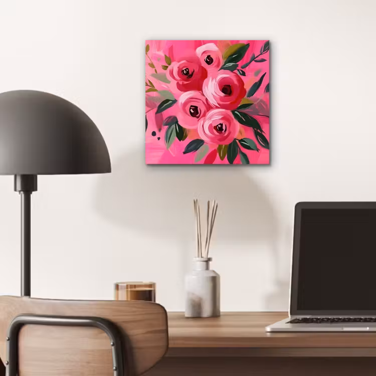Bloemen - Verf - Roze aluminium wit klein -sfeer5