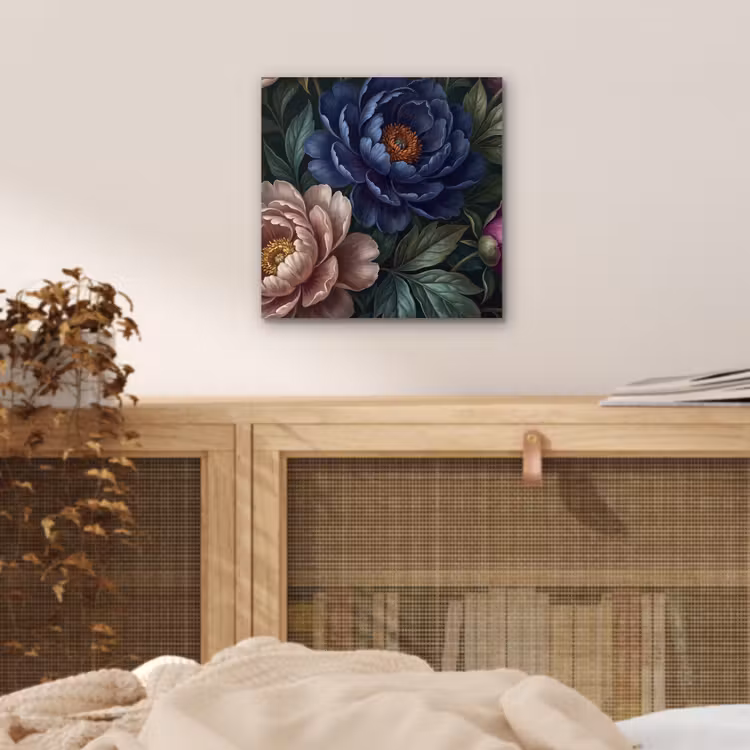 Bloemen - Vlinder - Natuur - Modern - Paars aluminium wit klein -sfeer3