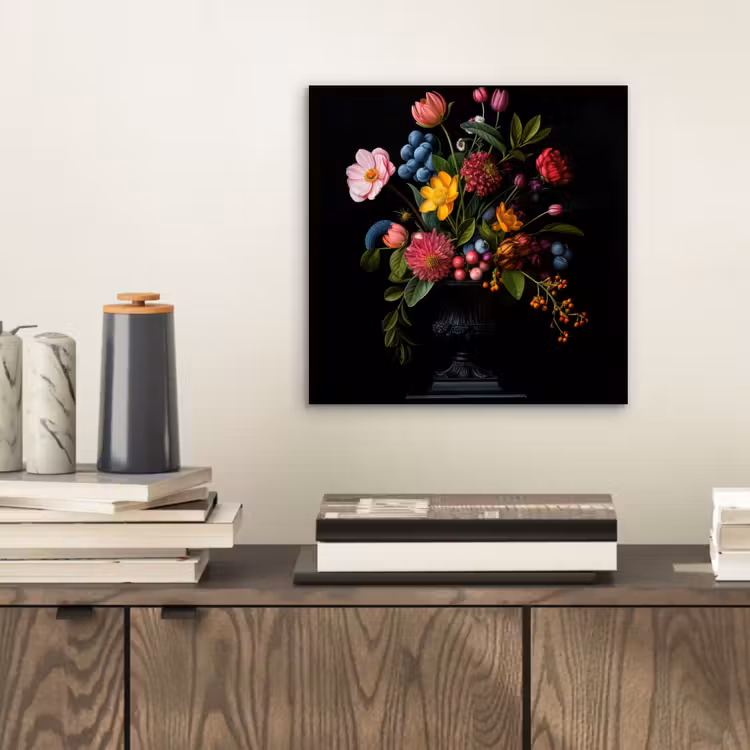 Bloemen - Vrolijk - Vaas aluminium wit klein -sfeer1