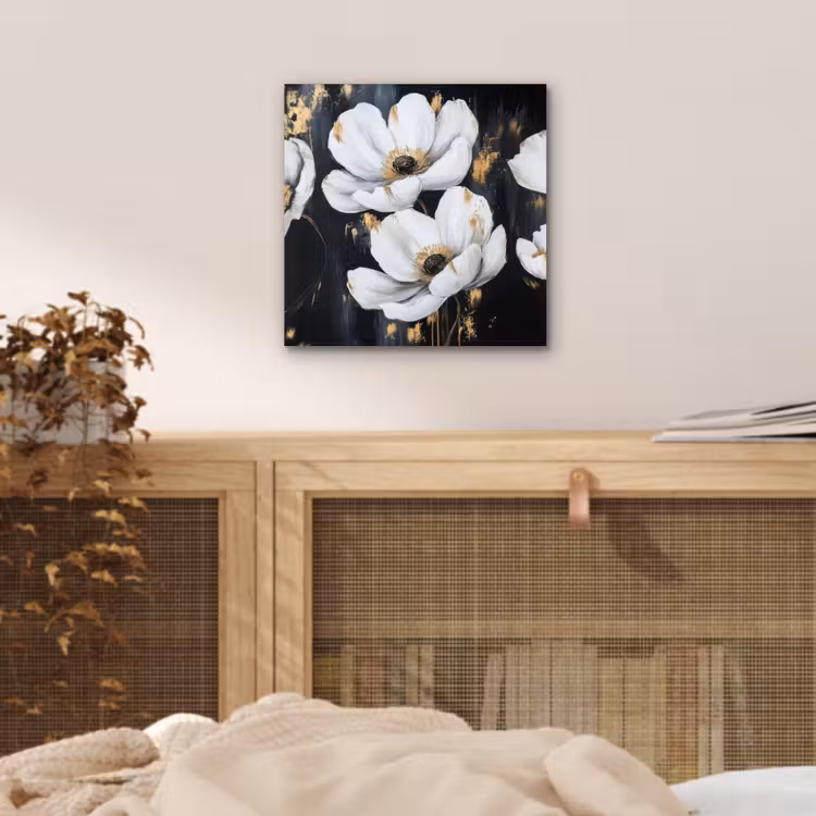 Bloemen - Wit - Abstract aluminium wit klein -sfeer3
