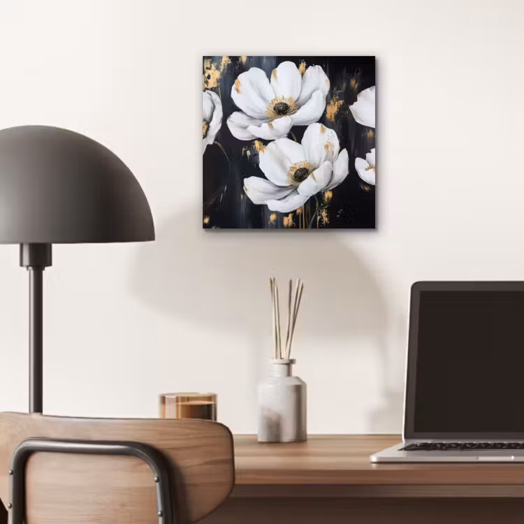 Bloemen - Wit - Abstract aluminium wit klein -sfeer5