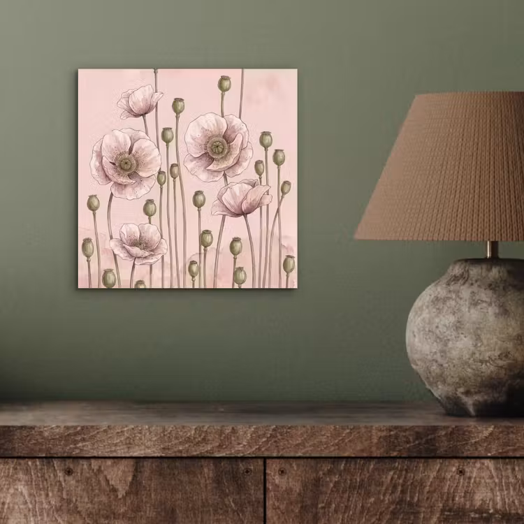 Bloemen - Zomer - Natuur - Aquarel - Roze aluminium wit klein -sfeer2