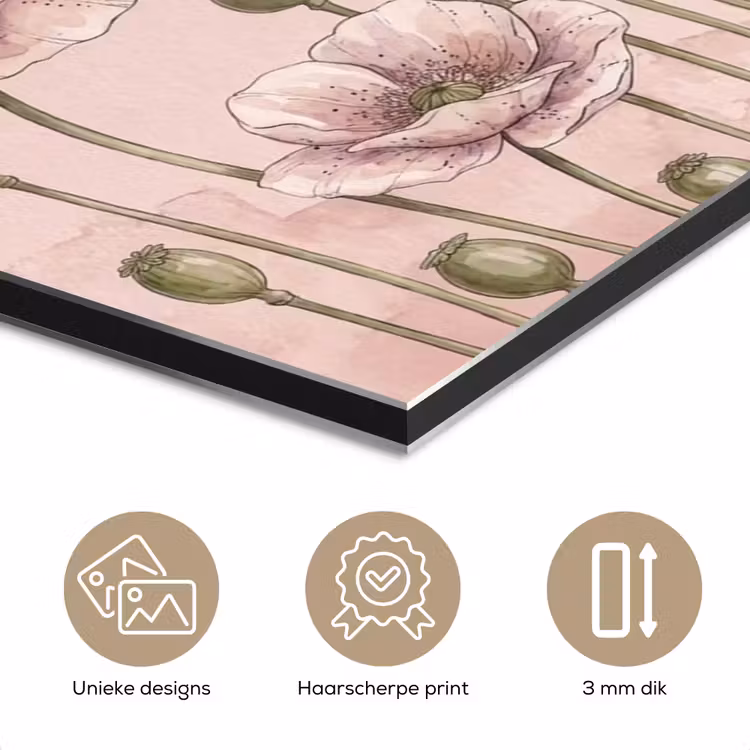 Bloemen - Zomer - Natuur - Aquarel - Roze aluminium wit klein -closeup_NL
