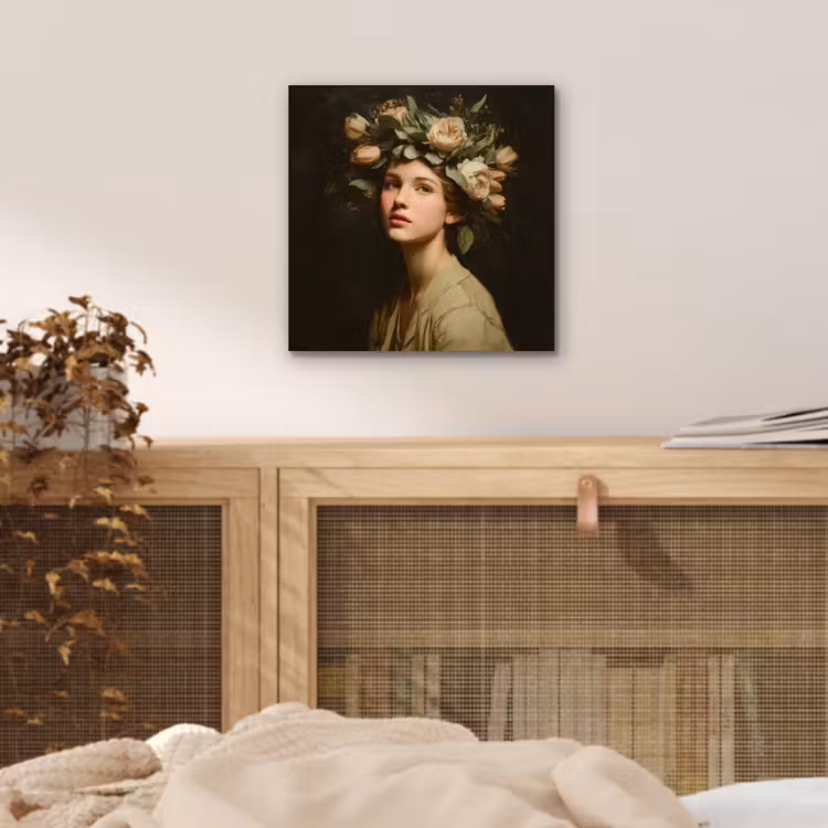 Bloemenstilte - Vrouw - Portret aluminium wit klein -sfeer3