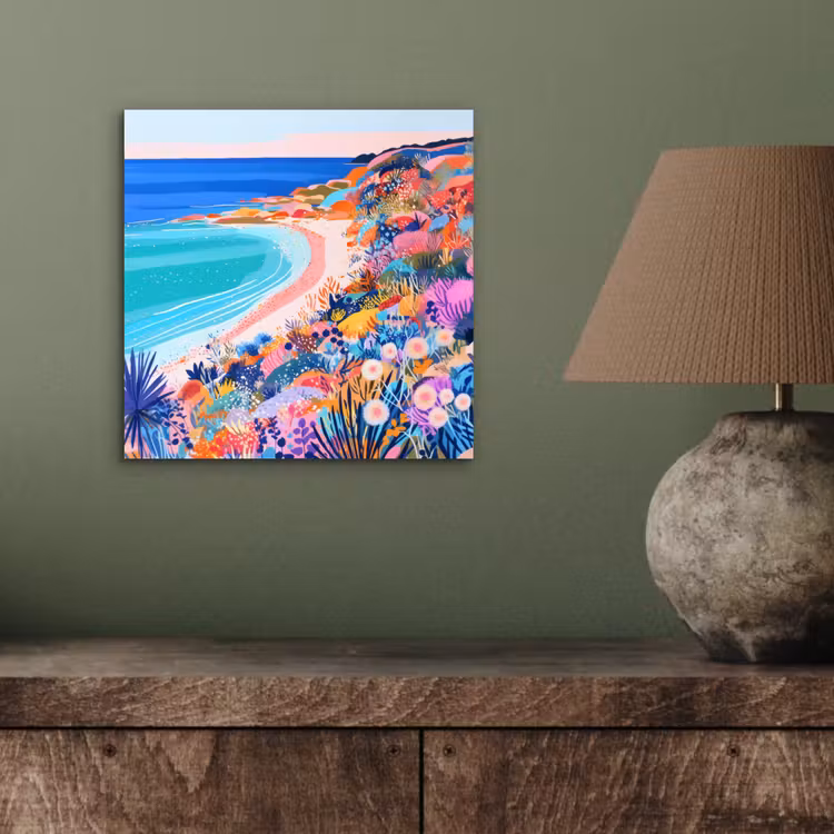 Bloemenweide - Zee - Zomers aluminium wit klein -sfeer2