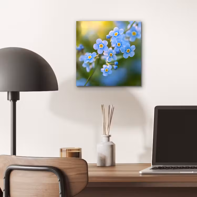 Bloemetjes - Blauw - Vergeet mij nietjes aluminium wit klein -sfeer5