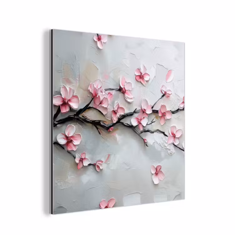 Bloesem - Kunstzinnig - Roze - Sakura aluminium wit klein -3d