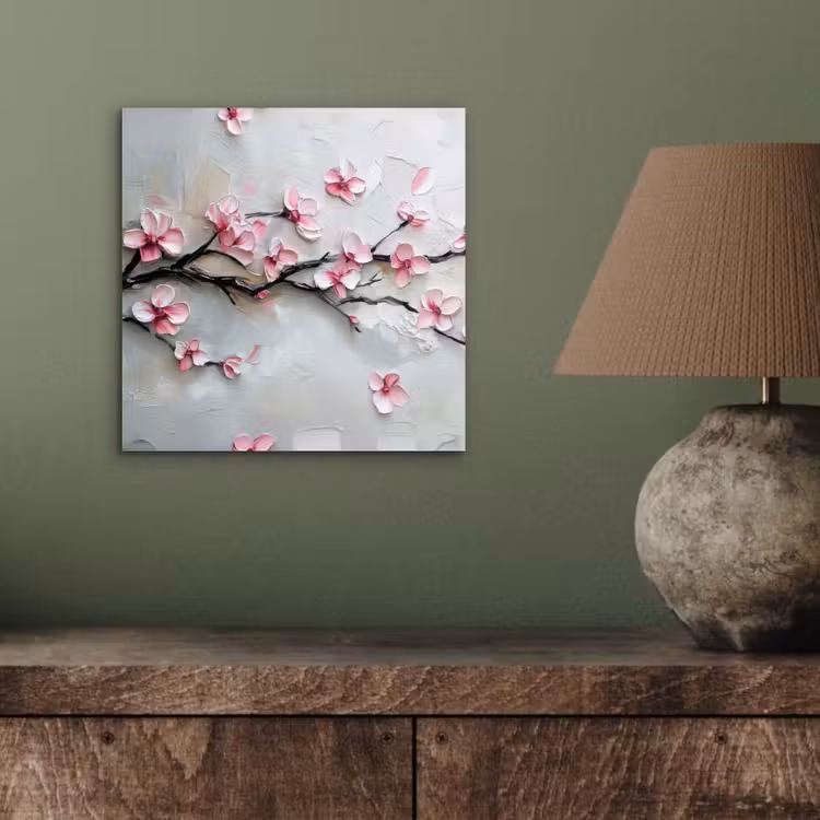 Bloesem - Kunstzinnig - Roze - Sakura aluminium wit klein -sfeer2