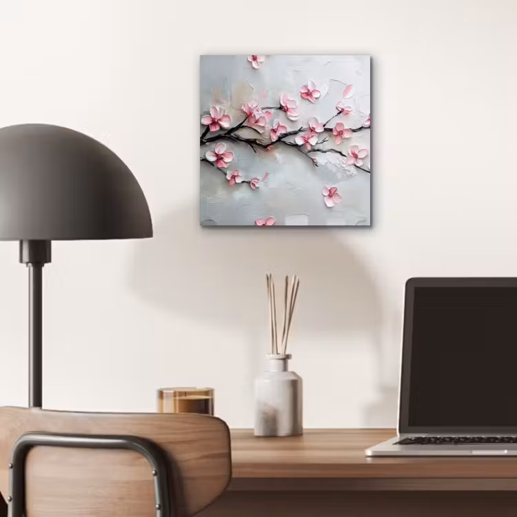 Bloesem - Kunstzinnig - Roze - Sakura aluminium wit klein -sfeer5