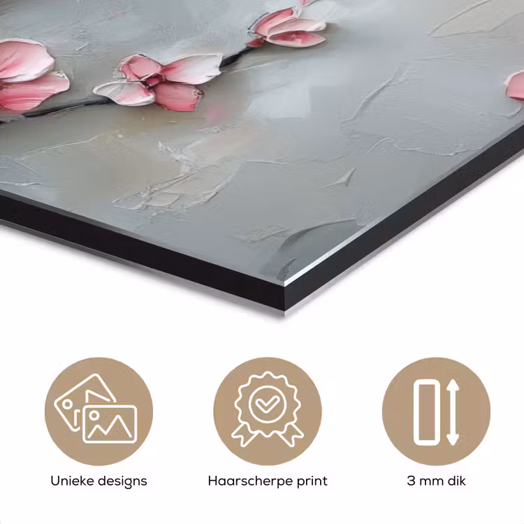 Bloesem - Kunstzinnig - Roze - Sakura aluminium wit klein -closeup_NL