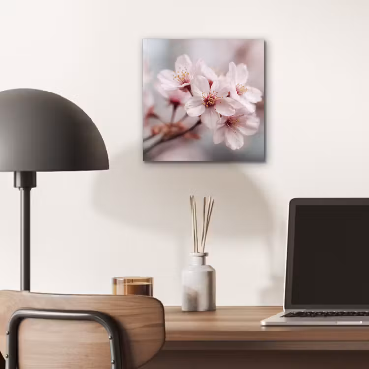 Bloesems - Meeldraden - Geel - Wazig aluminium wit klein -sfeer5