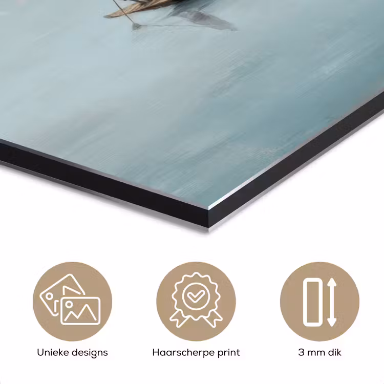 Bloesems - Minimalistisch - Wateroppervlak - Boot aluminium wit klein -closeup_NL