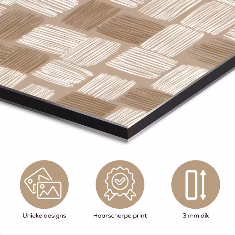 Blok - Patroon - Bruin aluminium wit klein 46 -closeup_NL