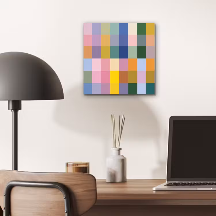 Blokken - Vierkant - Patroon - Gekleurd aluminium wit klein -sfeer5