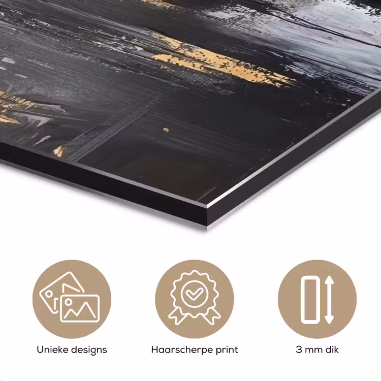 Boedhha - Penseelstreken - Goud - Abstract aluminium wit klein -closeup_NL