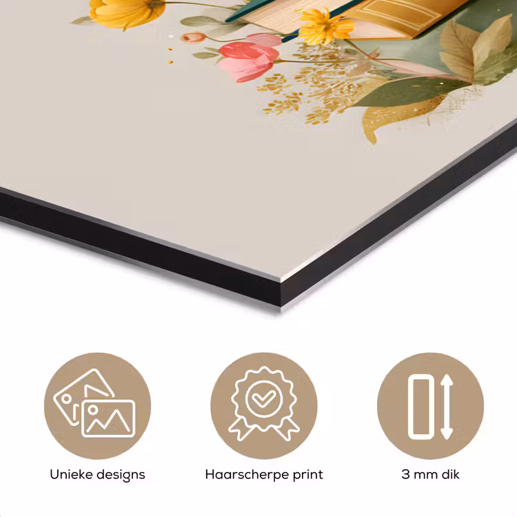 Boeken - Stapel - Bloemen - Kleurrijk aluminium wit klein -closeup_NL