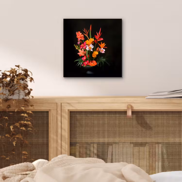Boeket - Bloemen - Exotisch aluminium wit klein -sfeer3