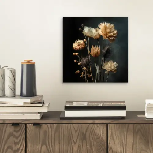 Boeket - Bloemen - Licht - Zwart aluminium wit klein -sfeer1