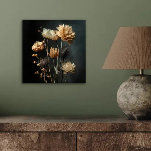Boeket - Bloemen - Licht - Zwart aluminium wit klein -sfeer2