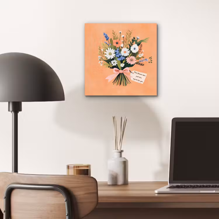 Boeket - Strikje - Quote aluminium wit klein -sfeer5