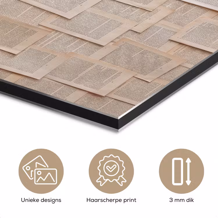 Boekpagina - Collage - Literatuur - Vintage - Beige aluminium wit klein -closeup_NL