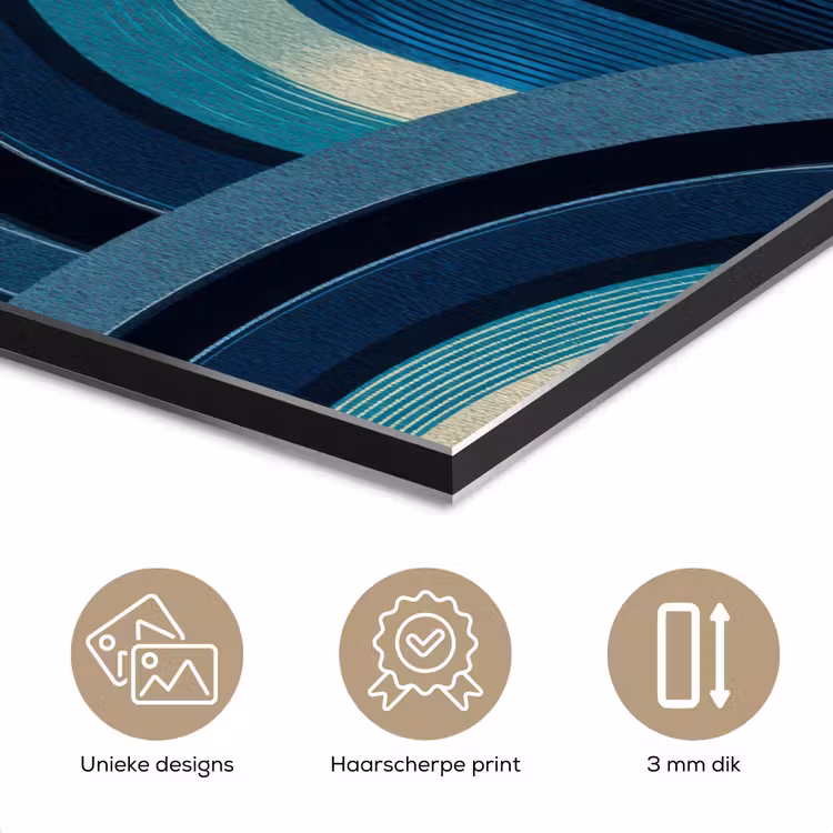 Bogen - Geometrisch - Patroon - Blauw - Retro aluminium wit klein 46 -closeup_NL