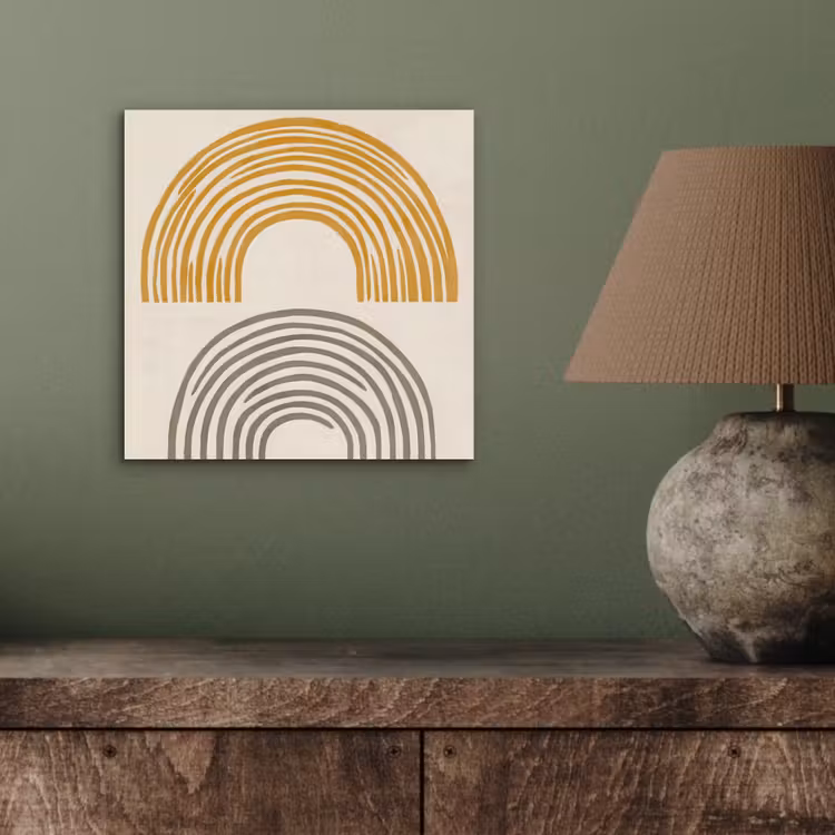 Bogen - Lijnen - Oranje - Minimalistisch aluminium wit klein -sfeer2
