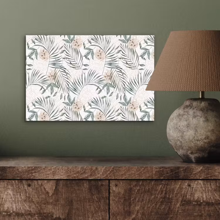 Bohemian - Bladeren - Bloemen - Tropisch aluminium wit klein -sfeer2